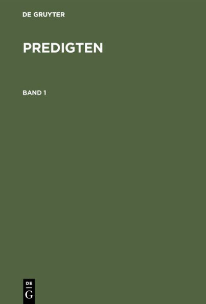 F. Schleiermacher: Predigten. Band 1