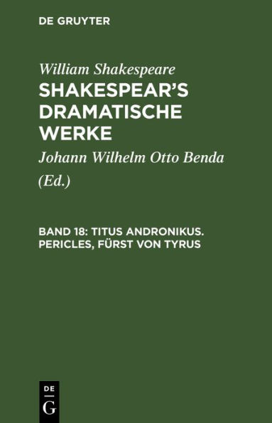 Titus Andronikus. Pericles, Fürst von Tyrus