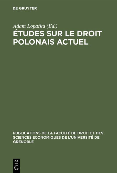 Études sur le droit polonais actuel