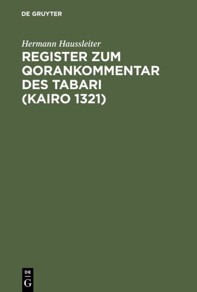 Register zum Qorankommentar des Tabari (Kairo 1321)