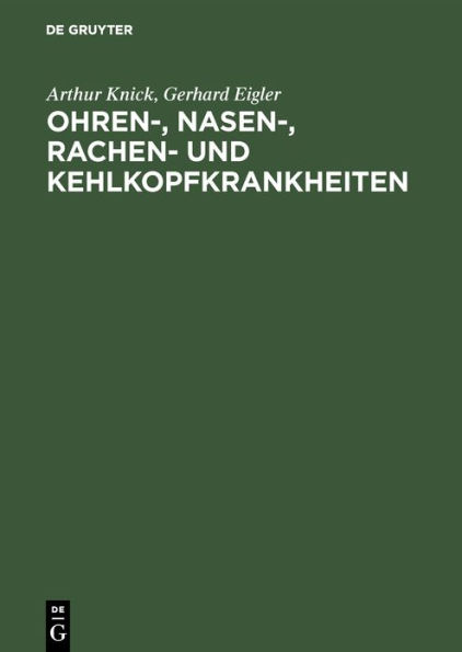 Ohren-, Nasen-, Rachen- und Kehlkopfkrankheiten