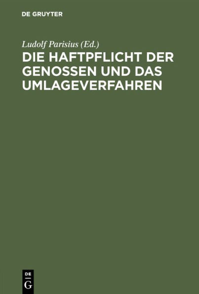 Die Haftpflicht der Genossen und das Umlageverfahren