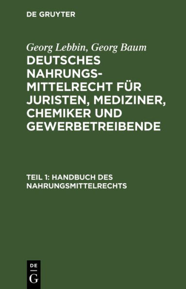 Handbuch des Nahrungsmittelrechts