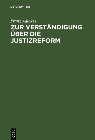 Zur Verständigung über die Justizreform