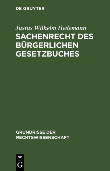Sachenrecht des Bürgerlichen Gesetzbuches