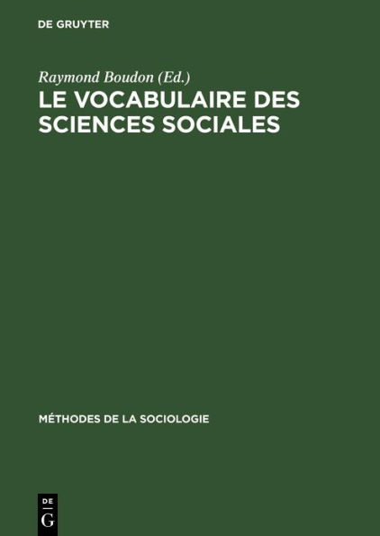 Le vocabulaire des sciences sociales: Concepts et indices