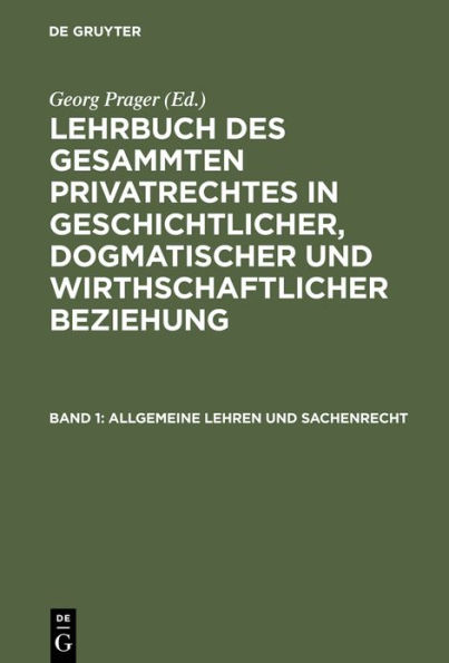 Allgemeine Lehren und Sachenrecht