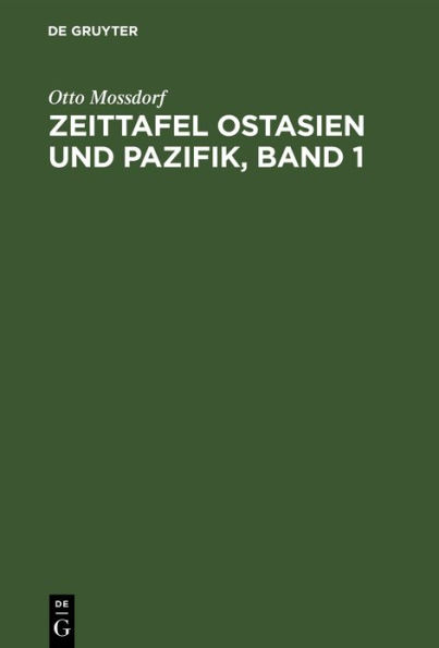 Zeittafel Ostasien und Pazifik, Band 1