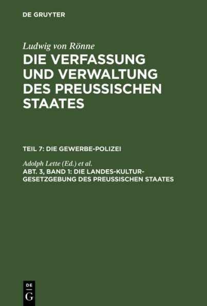 Die Landes-Kultur-Gesetzgebung des Preußischen Staates