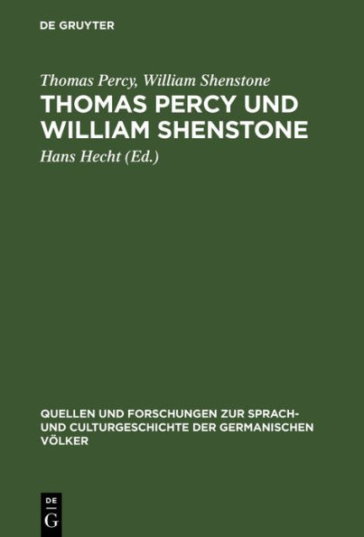 Thomas Percy und William Shenstone: Ein Briefwechsel aus der Entstehungszeit der Reliques of ancient English poetry