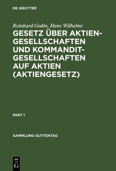 Gesetz über Aktiengesellschaften und Kommanditgesellschaften auf Aktien (Aktiengesetz): vom 30. Januar 1937 (RGS. I S. 107 ff.)