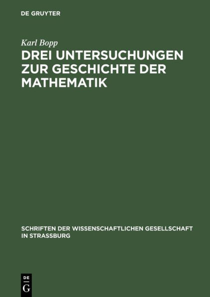 Drei Untersuchungen zur Geschichte der Mathematik