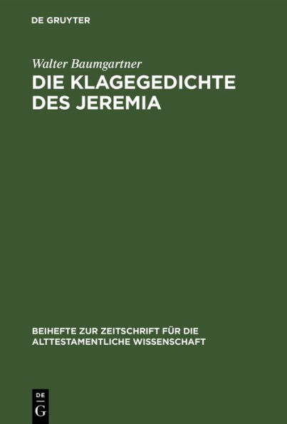 Die Klagegedichte des Jeremia