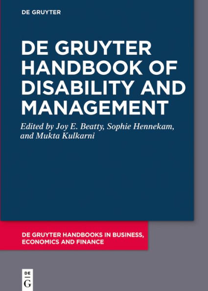 De Gruyter Handbook of Disability and Management