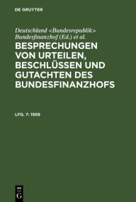 Title: 1959, Author: Deutschland <Bundesrepublik> Bundesfinanzhof