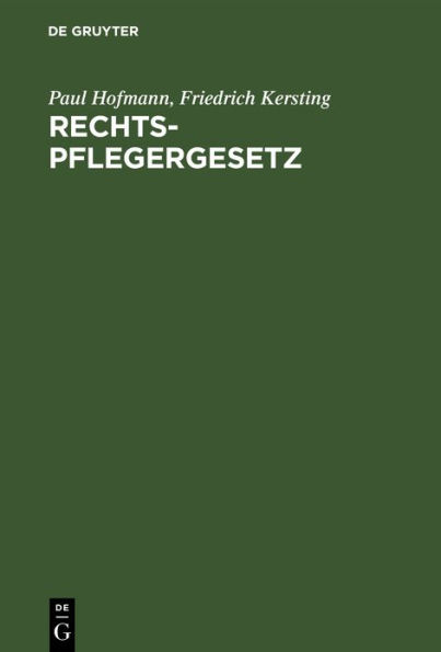 Rechtspflegergesetz: Gesetz über Maßnahmen auf dem Gebiete der Gerichtsverfassung und des Verfahrensrechts vom 8. Februar 1957 (BGBl I S. 18, 44) mit Nachtrag zum Gleichberechtigungsgesetz