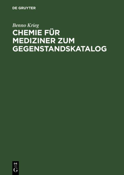 Chemie für Mediziner zum Gegenstandskatalog