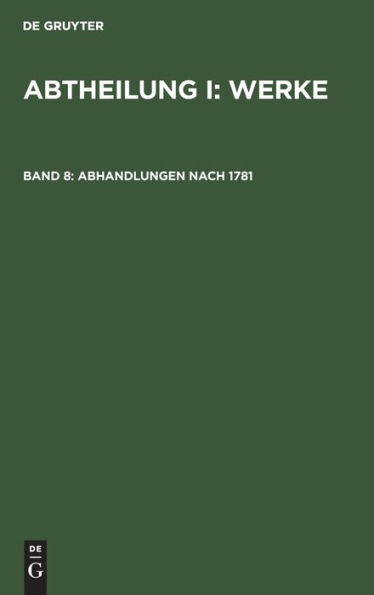 Abhandlungen nach 1781