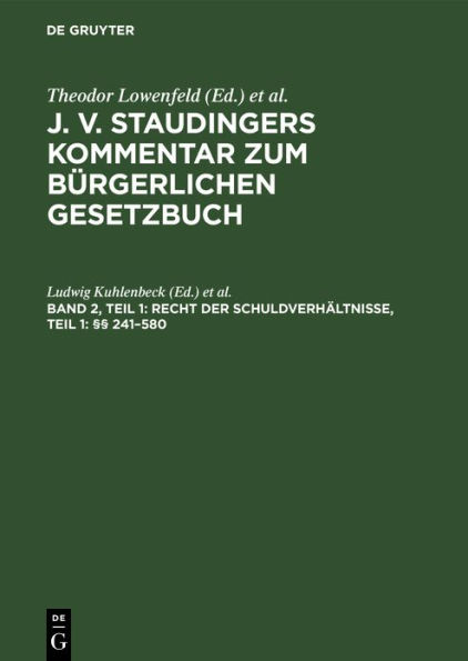 Recht der Schuldverhältnisse, Teil 1: §§ 241-580