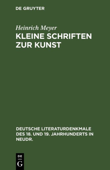 Kleine Schriften zur Kunst