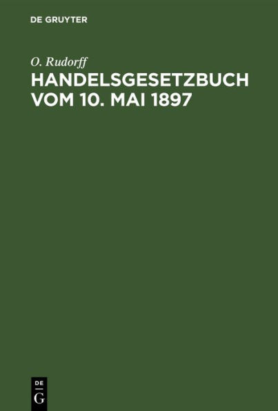 Handelsgesetzbuch vom 10. Mai 1897