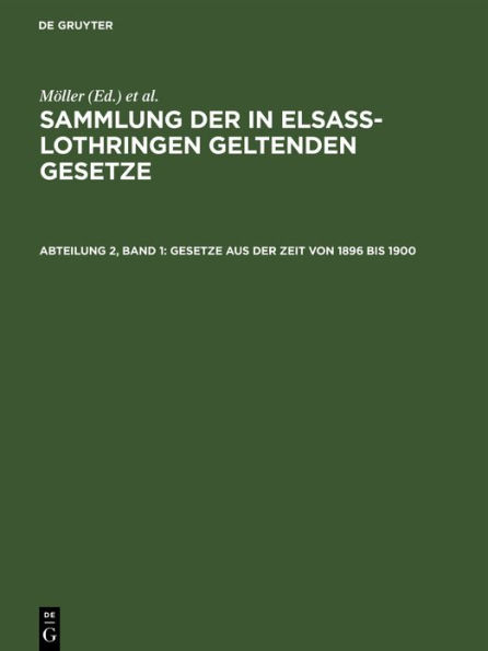 Gesetze aus der Zeit von 1896 bis 1900