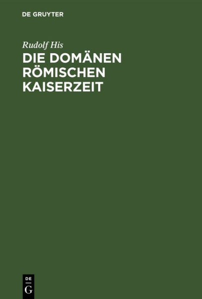 Die Domänen Römischen Kaiserzeit