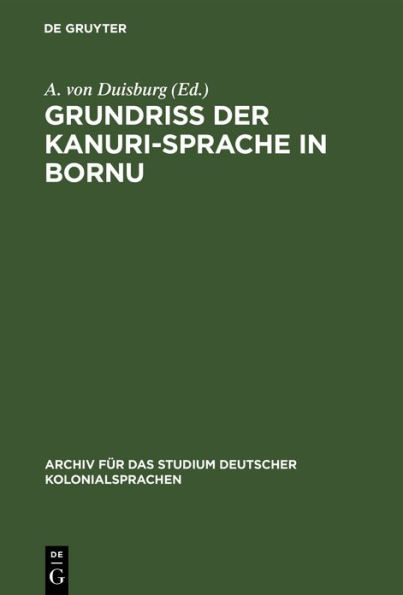 Grundriss der Kanuri-Sprache in Bornu