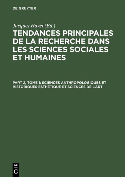 Sciences anthropologiques et historiques Esthétique et sciences de l'art