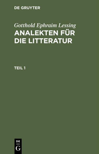 Analekten für die Litteratur