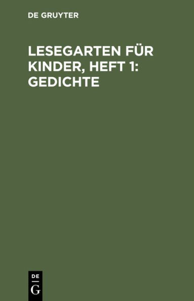 Lesegarten für Kinder, Heft 1: Gedichte