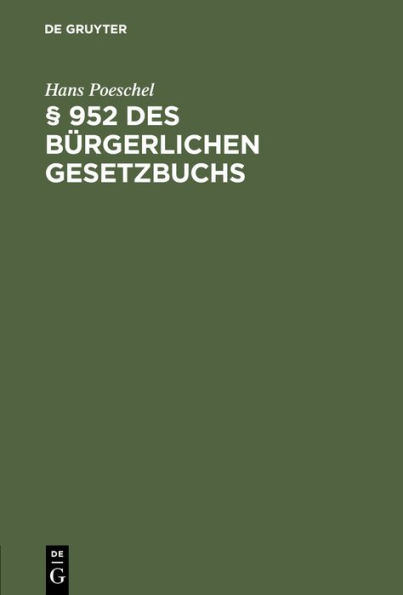 § 952 des Bürgerlichen Gesetzbuchs