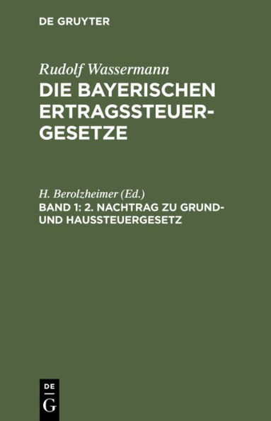 2. Nachtrag zu Grund- und Haussteuergesetz: Nach dem Stande Vom 1. Juli 1934