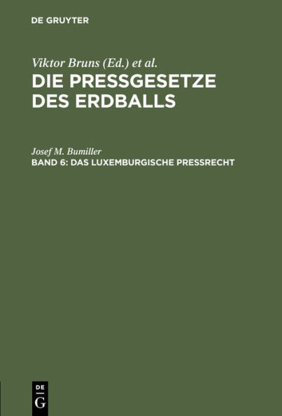 Das luxemburgische Preßrecht
