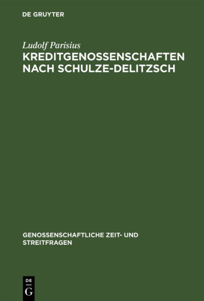 Kreditgenossenschaften Nach Schulze-Delitzsch