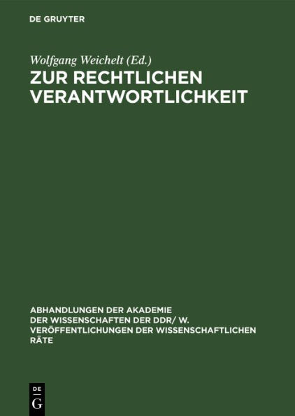 Zur Rechtlichen Verantwortlichkeit