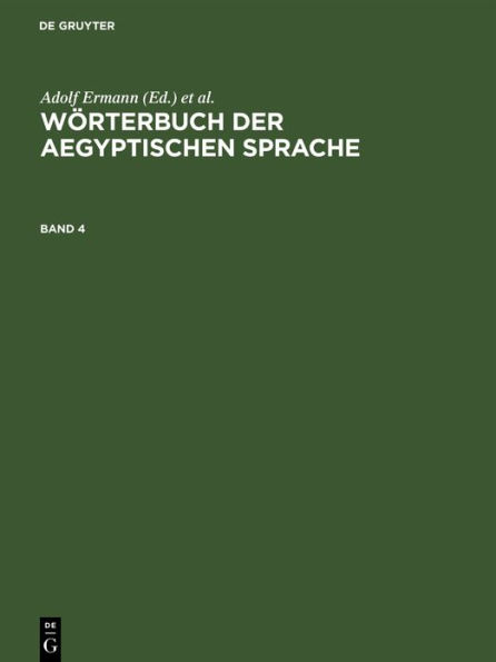 Wörterbuch der aegyptischen Sprache