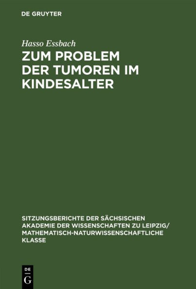 Zum Problem der Tumoren im Kindesalter