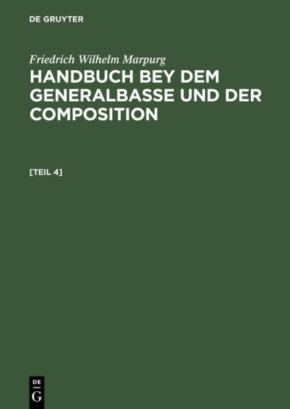 Anhang zum Handbuche bey dem Generalbasse und der Composition