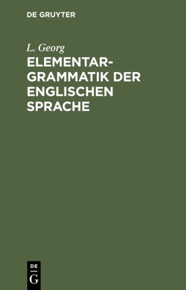 Elementargrammatik der englischen Sprache