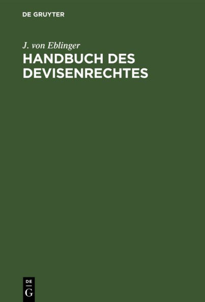 Handbuch des Devisenrechtes