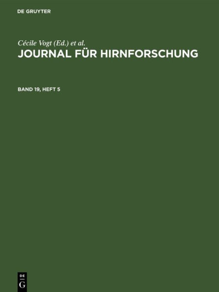 Journal für Hirnforschung. Band 19, Heft 5