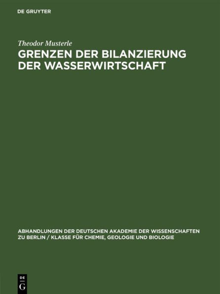 Grenzen der Bilanzierung der Wasserwirtschaft