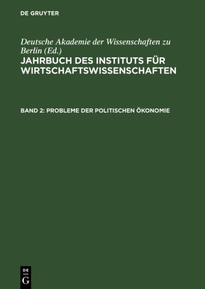 Jahrbuch des Instituts für Wirtschaftswissenschaften. Band 2