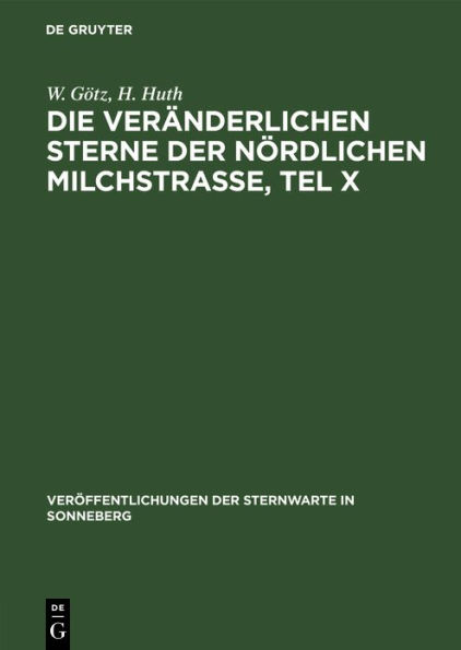 Die veränderlichen Sterne der nördlichen Milchstraße, Tel X