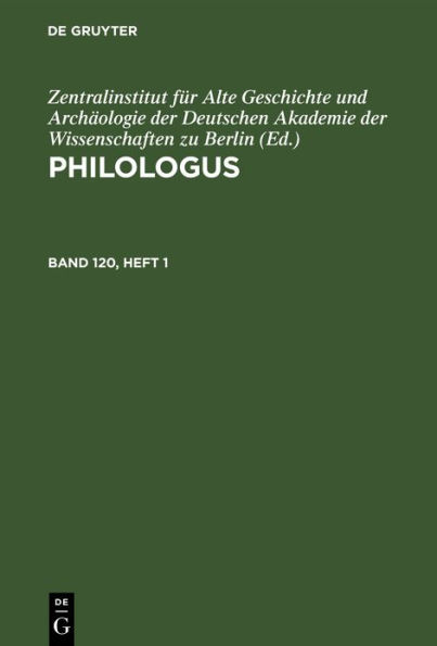 Philologus. Band 120, Heft 1