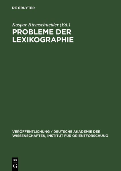 Probleme der Lexikographie