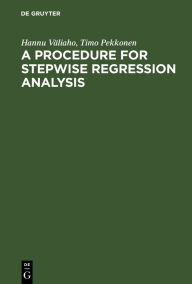 Title: A Procedure for Stepwise Regression Analysis: (with a program in FORTRAN V), Author: Hannu Väliaho
