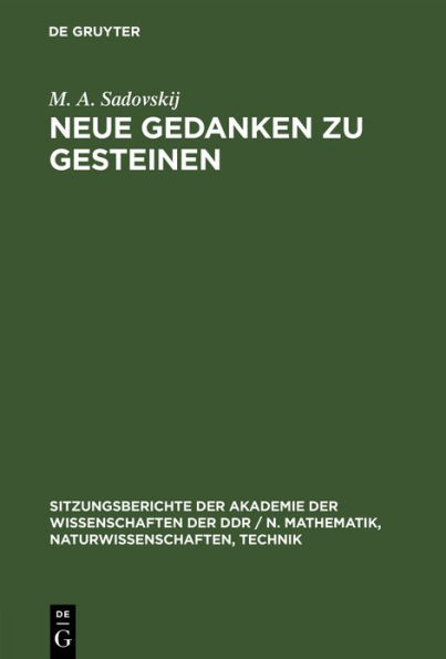Neue Gedanken zu Gesteinen