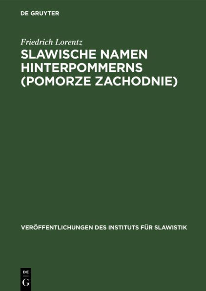 Slawische Namen Hinterpommerns (Pomorze Zachodnie)